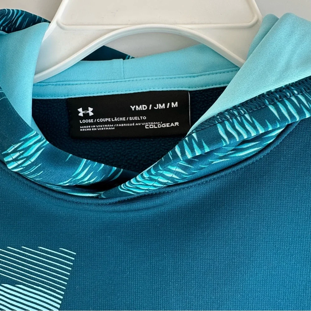Under Armour Kids Hoodie Sweatshirt Size M Turquoise Blue - Picture 3 of 16